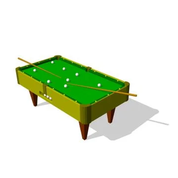 Billiard table.Isolated on white background.3d Vector illustration. Иллюстрация