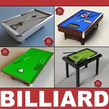Billiard-tables collection 3D Model