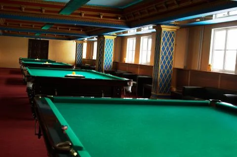 Billiard tables Stock Photos