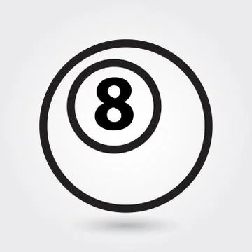 Billiard vector icon, 8 ball icon, sports ball symbol. Stock Illustration