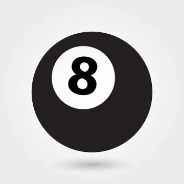 Billiard vector icon, 8 ball icon, sports ball symbol. Modern, simple glyph,  Stock Illustration