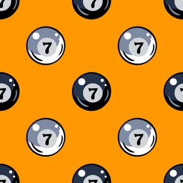 Billiards ball seamless pattern Stock Illustration