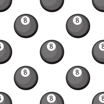 Billiards balls seamless pattern pool or snooker balls with cue ball vector i Stock-Illustration