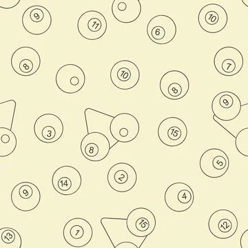 Billiards balls seamless pattern pool or snooker balls Stock Illustration