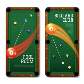Billiards Banners Set Stock Illustration
