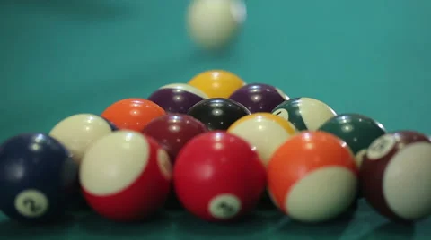 Billiards. Beginning of the game. Stock Footage 47548535