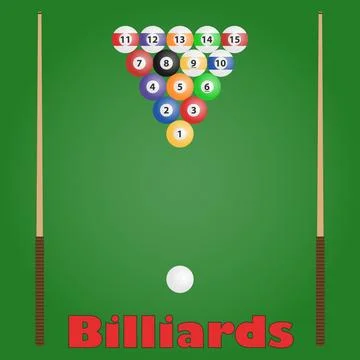 Billiards, billiard balls, Stockillustratie