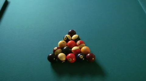 Billiards break overhead Stock-Footage 724337