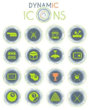 Billiards dynamic icons Stock Illustration