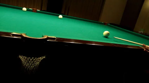 Billiards game blow on ball Full HD Stock Footage 1077294