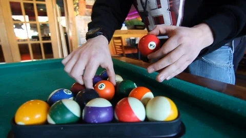 Billiards Game Set Up 스톡 동영상 112279334