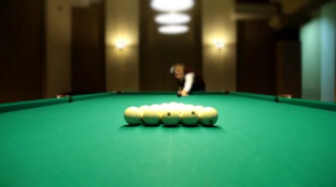 Billiards game split pyramids Full HD Stock Footage 1076652