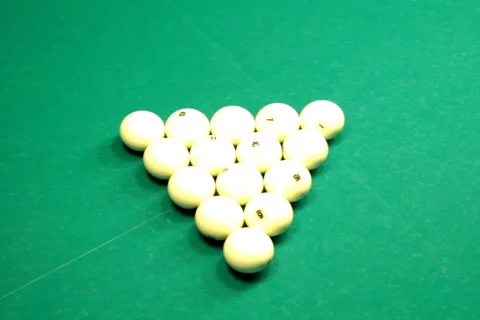 Billiards game split pyramids NTSC Stock Footage 1076638