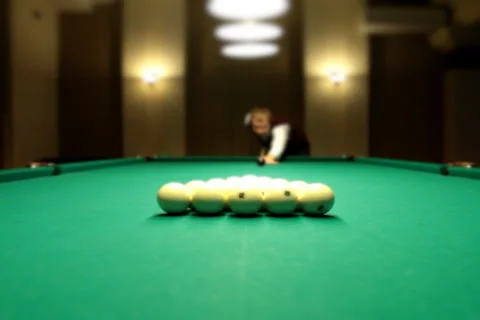 Billiards game split pyramids NTSC Stock Footage 1076648