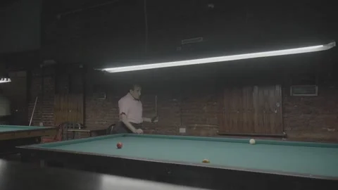 A billiards hall and a man in Buenos Aires, Argentina Stock-Footage 345142664