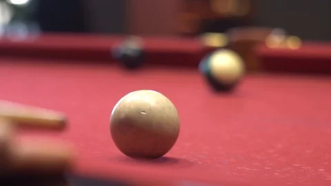 Billiards hit the ball Stock Footage 101227221