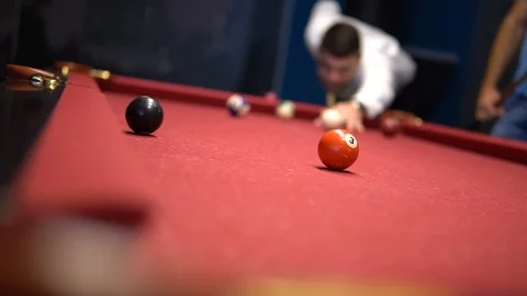 Billiards hit the ball2 Stock Footage 101278315