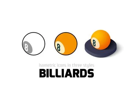 Billiards icon in different style Illustrazione stock