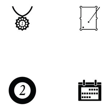 Billiards icon set Stock Illustration
