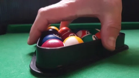 Billiards play green background Stock Footage 80839526