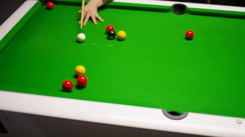  Billiards player taking a shot and missing Stock Footage 104681458
