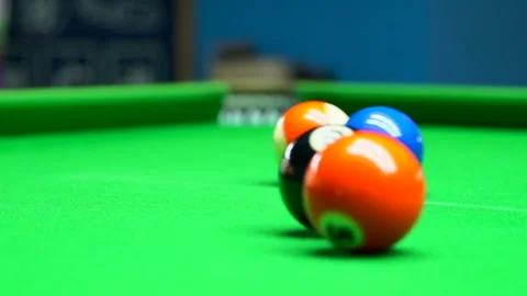 Billiards / Pool — Slow Motion (High Frame Rate) Video stock 330280025