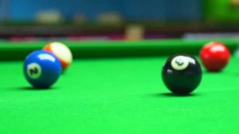 Billiards / Pool — Slow Motion (High Frame Rate) Video stock 330280040