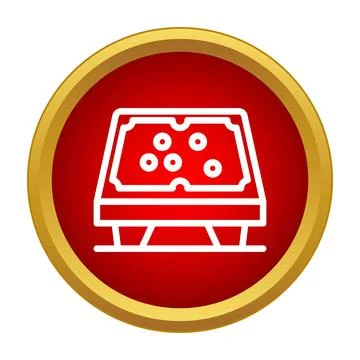 Billiards pool table game icon in red circle イラスト素材