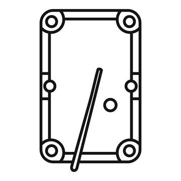 Billiards pool table game outline icon Stock Illustration
