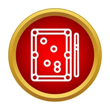 Billiards pool table icon in red circle Illustrazione stock
