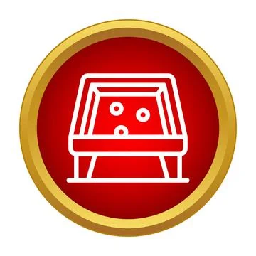 Billiards pool table icon symbol red golden circle Illustrazione stock