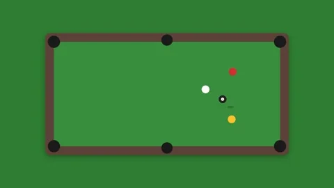 Billiards Pool Table with Rolling Balls and Cue Stick Professional Sports M.. Stock Footage 346611950