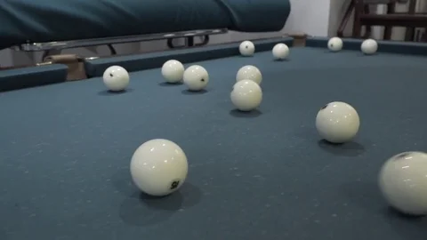Billiards a shot in the nuts in Slow Motion Stock Footage 73683424