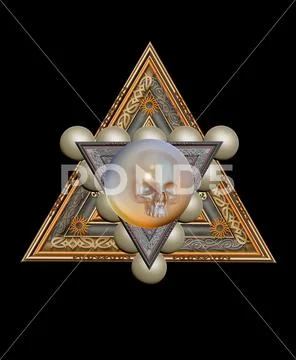 billiards, skull, 3D, sign, symbol, mysticism Stock Illustration