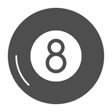 Billiards solid icon. Billiard ball vector illustration isolated on white. Eight Ilustración de archivo
