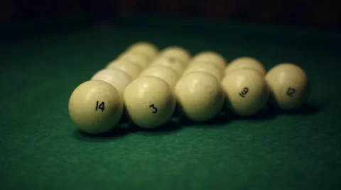 Billiards table and balls Stock Footage 61805689