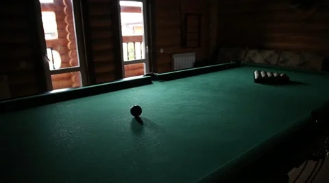 Billiards table and balls Stock Footage 61806399