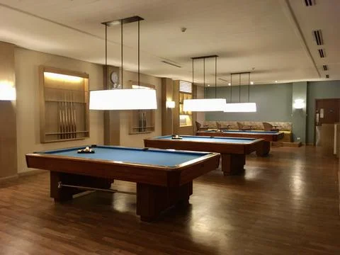 Billiards table games indoor activity Stock Photos