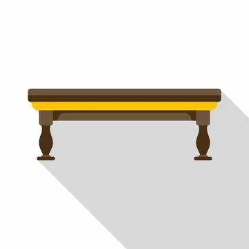 Billiards table icon with long shadow Illustrazione stock