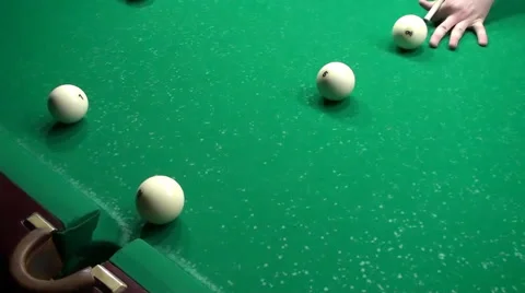 Billiards Wrong Blow (deviated kick) 2 스톡 동영상 57540431