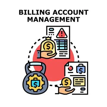 Billing account management process illustrating financial operations Stock Illustration
