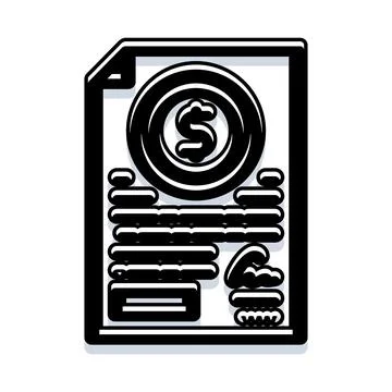 Billing document with dollar sign icon on form 스톡 일러스트