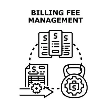 Billing fee management tracking financial expenses process Stock Illustration