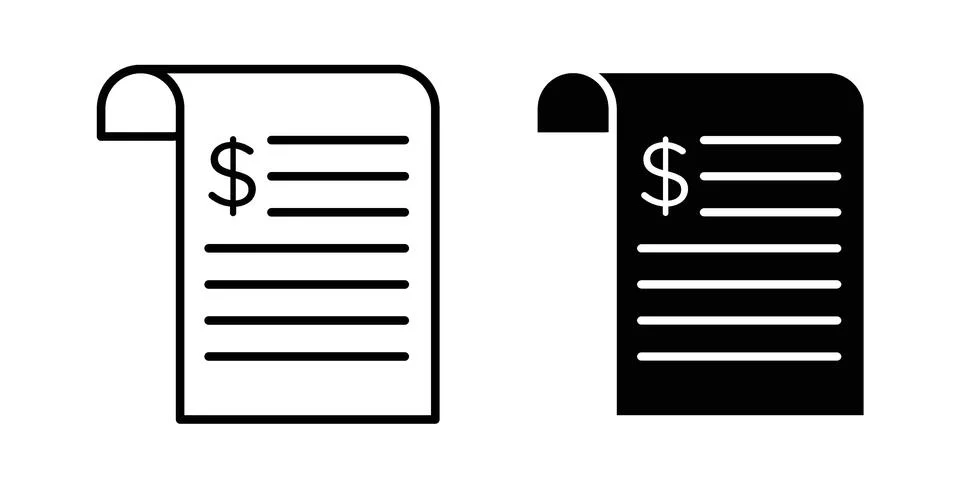 Billing icon black vector isolated on white Stock Illustration