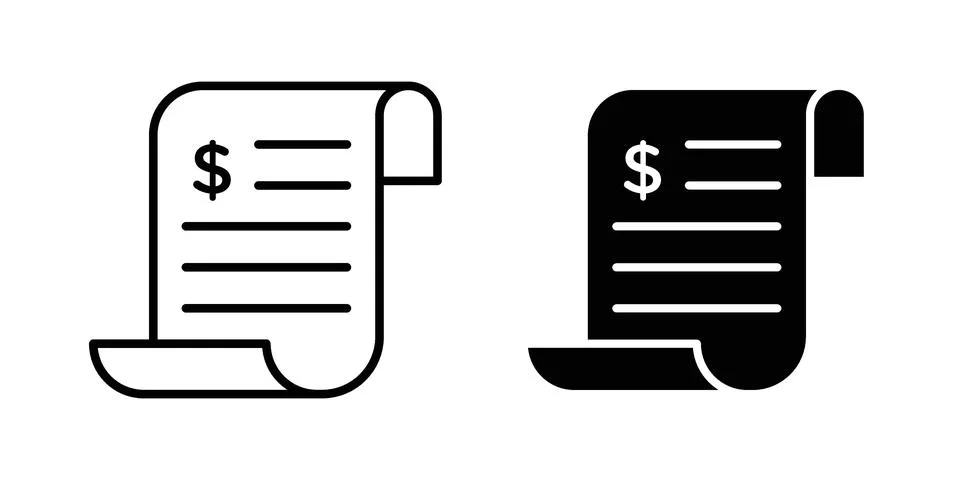Billing icon concept logo design collection Stock Illustration