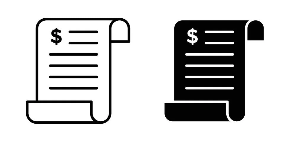 Billing icon vector concepts, line and silhouette style Stock Illustration
