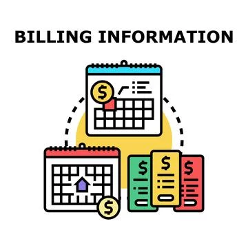 Billing information process calculating payment due date Stock Illustration
