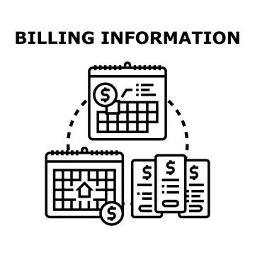 Billing information process calculating payment due date Stock Illustration
