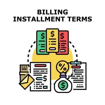 Billing installment terms concept for payment plan Ilustração Stock