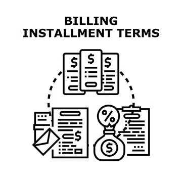 Billing installment terms concept for payment plan Ilustração Stock